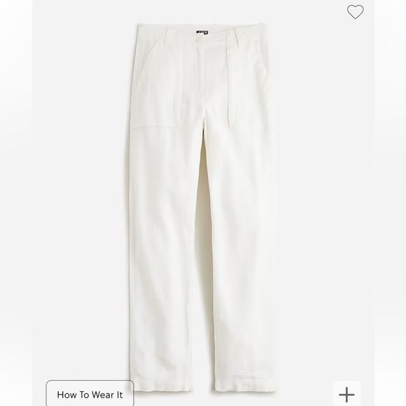 J crew white Seaside cargo pant in linen-TENCEL™ lyocell blend - Picture 1 of 2